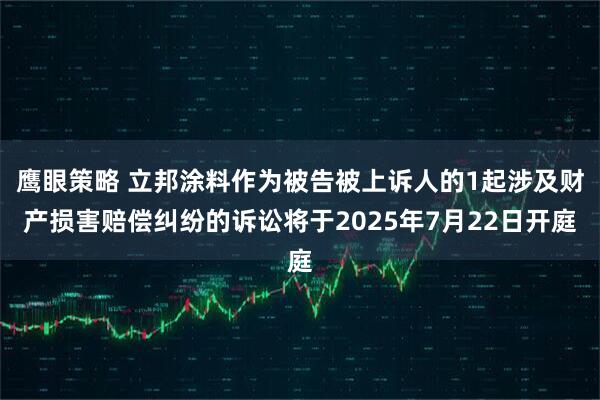 鹰眼策略 立邦涂料作为被告被上诉人的1起涉及财产损害赔偿纠纷的诉讼将于2025年7月22日开庭